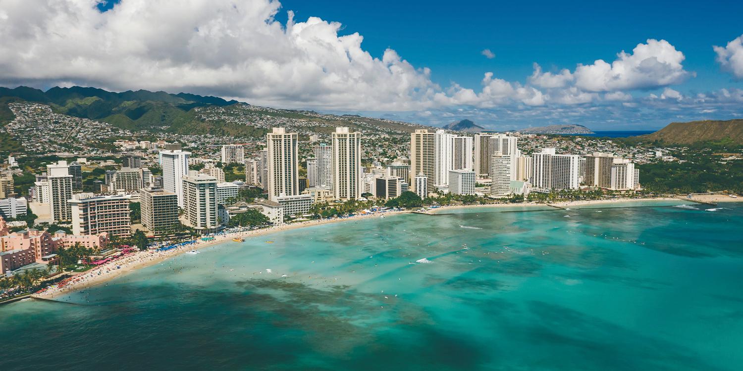 ハワイの海岸線の景色
