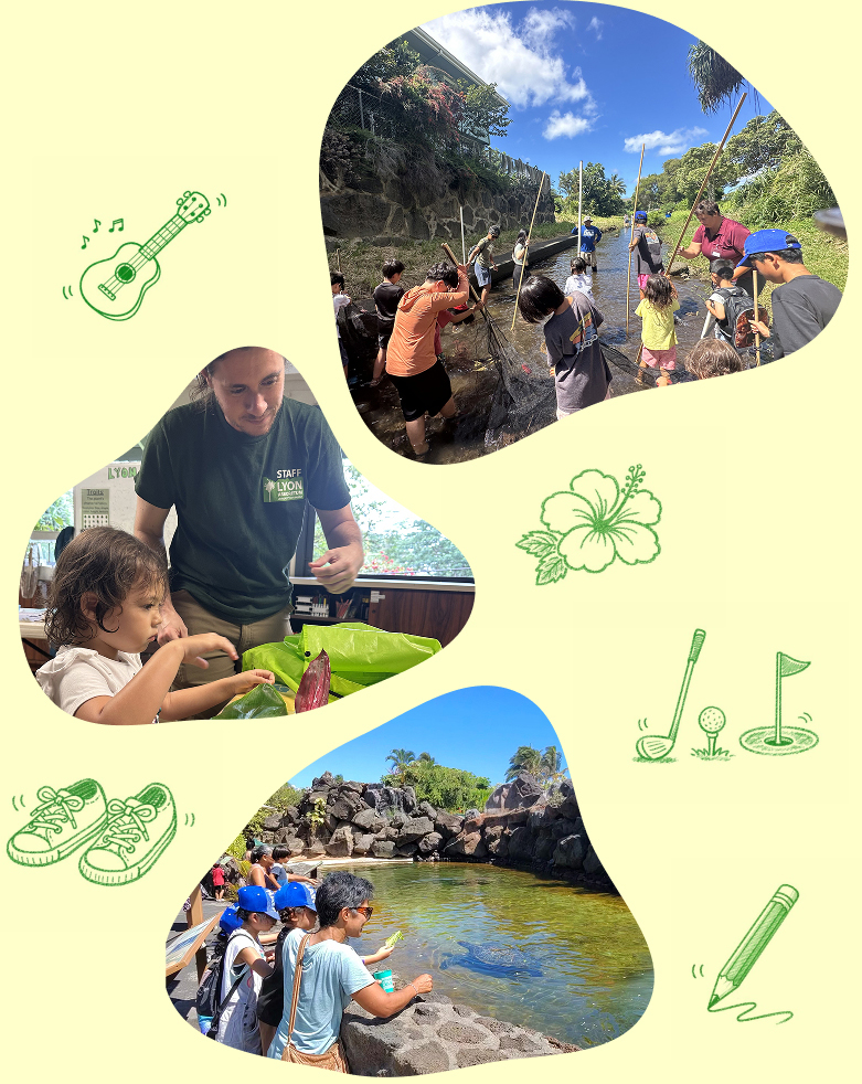 アカデミアアロハキャンプで子ども達がアクティビティを楽しんでいる様子